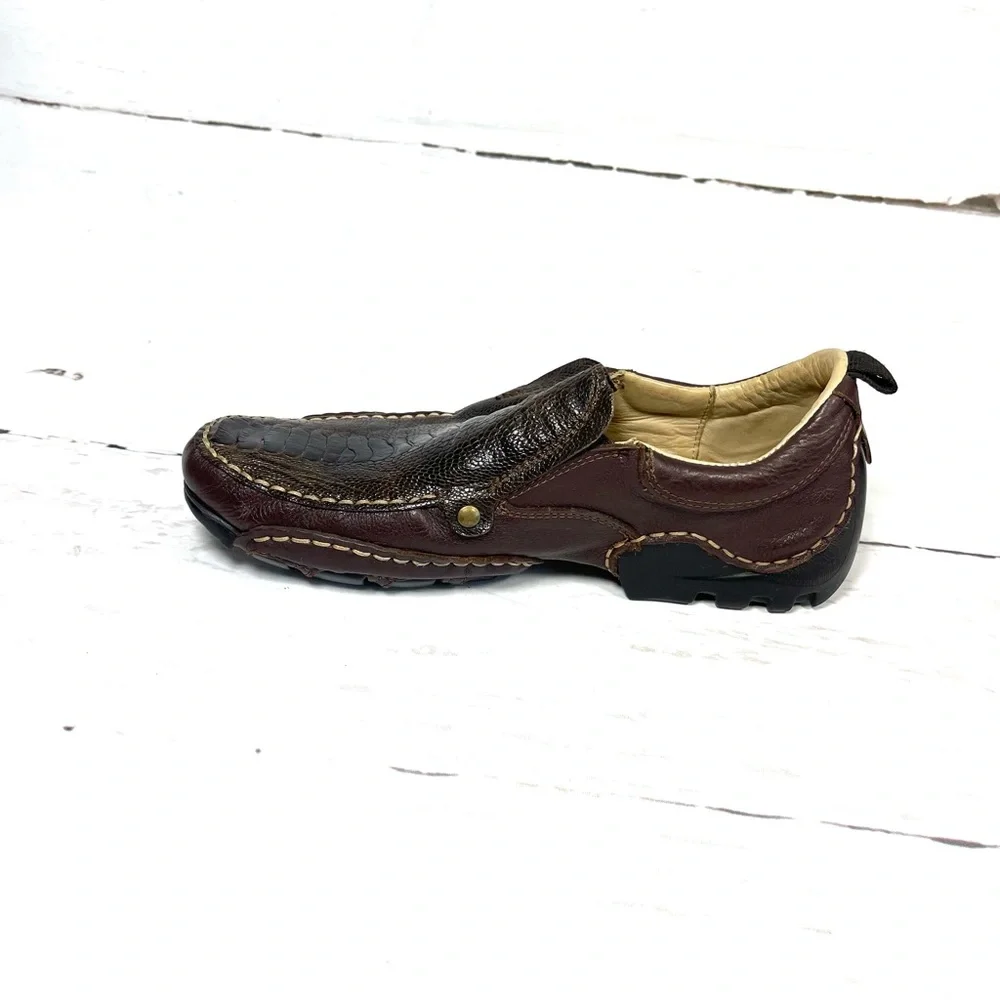Belvedere Loafers Mens Size 9 Brown Genuine Ostrich Leather Driving Moc.‎